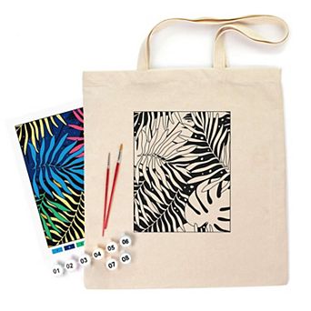Eco-friendly Cotton Ecobag Coloring Kit Bright Leaves (220 Gsm, 38x42 Cm), Rosatalent