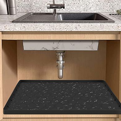 Silicone Under Sink Mat For Cabinet With Drain Hole