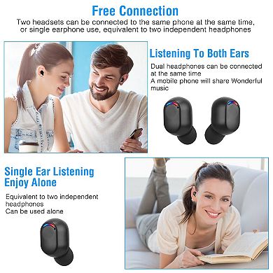 Black, Wireless V5.3 Tws Earbuds In-ear Stereo Headset For Driving, Working, Traveling