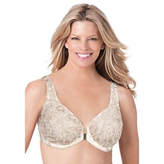 Amoureuse Women's Plus Size Embroidered Front-Close Underwire Bra