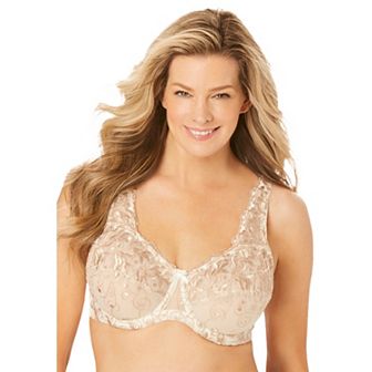 Amoureuse Women's Plus Size Embroidered Underwire Bra