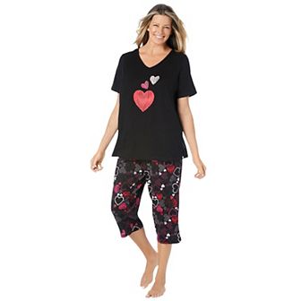 Dreams & Co. Plus Size 2 pc Capri PJ Set
