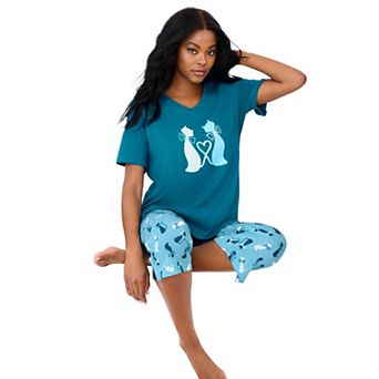Dreams & Co. Plus Size 2 pc Capri PJ Set