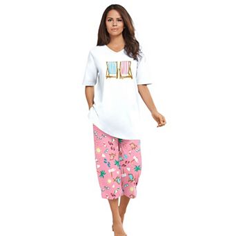 Dreams & Co. Plus Size 2 pc Capri PJ Set