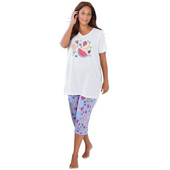 Dreams & Co. Plus Size 2 pc Capri PJ Set