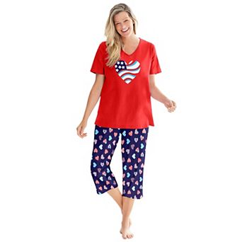 Dreams & Co. Plus Size 2 pc Capri PJ Set