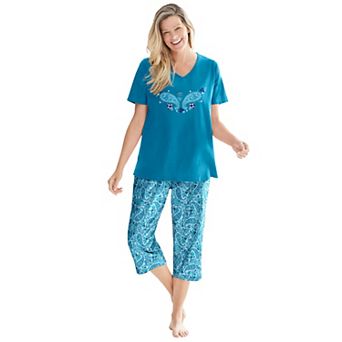 Dreams & Co. Plus Size 2 pc Capri PJ Set