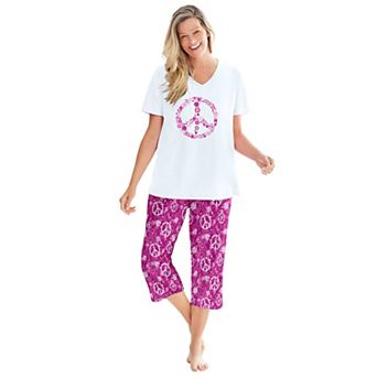 Dreams & Co. Plus Size 2 pc Capri PJ Set
