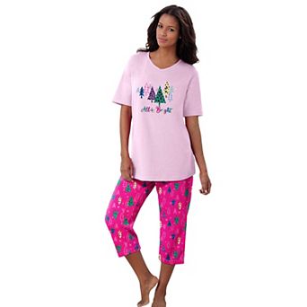 Dreams & Co. Plus Size 2 pc Capri PJ Set