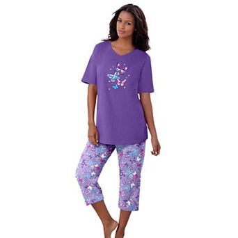 Dreams & Co. Plus Size 2 pc Capri PJ Set