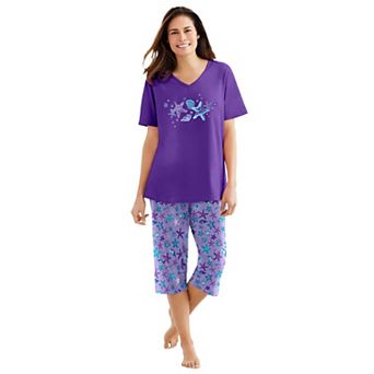 Dreams & Co. Plus Size 2 pc Capri PJ Set