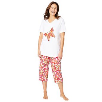 Dreams & Co. Plus Size 2 pc Capri PJ Set
