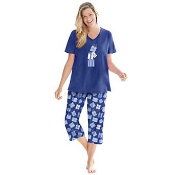 Dreams & Co. Plus Size 2 pc Capri PJ Set