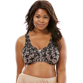 Amoureuse Women's Plus Size Embroidered Wireless Back-Close Bra