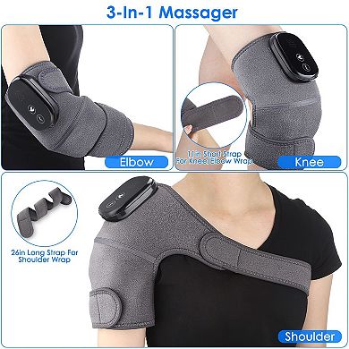 3-in-1 Heated Knee Massager, Shoulder Heating Pads, And Elbow Brace