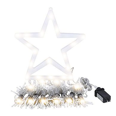 Christmas Waterfall String Light With Star Topper