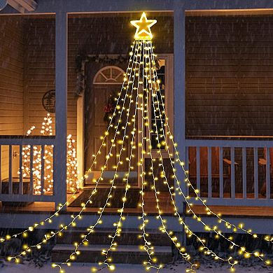 Christmas Waterfall String Light With Star Topper