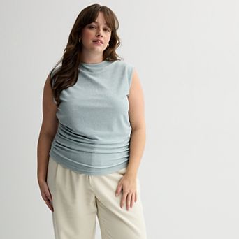Juniors' Plus Size SO® Ruched Contour Lurex Top