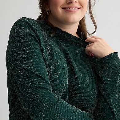 Juniors' Plus Size SO® Sparkle Mockneck Sweater