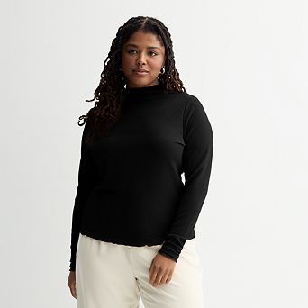 Juniors' Plus Size SO® Sparkle Mockneck Sweater