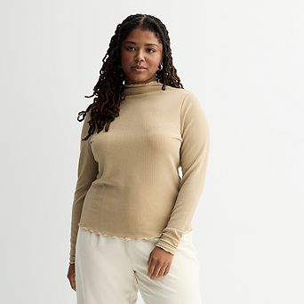 Juniors' Plus Size SO® Sparkle Mockneck Sweater