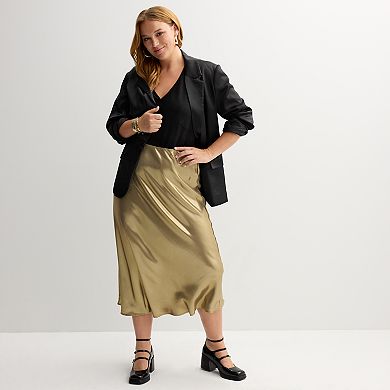Juniors' Plus Size SO® Satin Bias Maxi Skirt