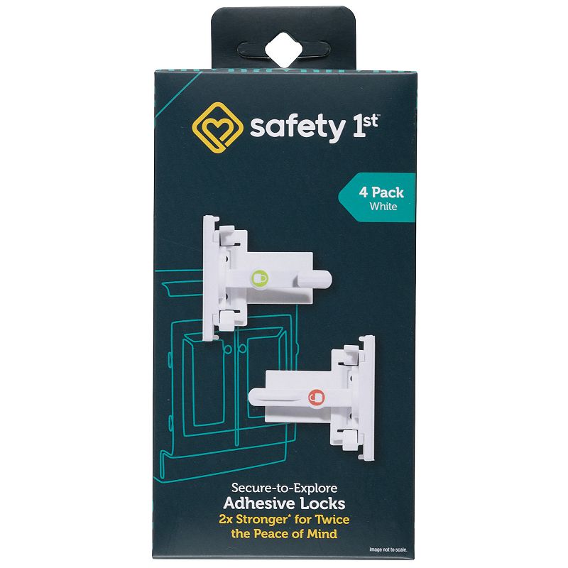 Safety 1st Secure-to-Explore Adhesive Locks - White - 4pk