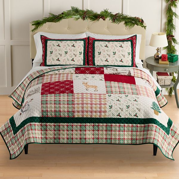 St. Nicholas Square® Winter Patchwork Quilt Set with Shams - Winter Patchwork Quilt (KING/CK)