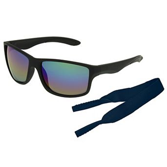 Panama Jack Men's Wrap Sunglasses 60mm Mirrored Lenses