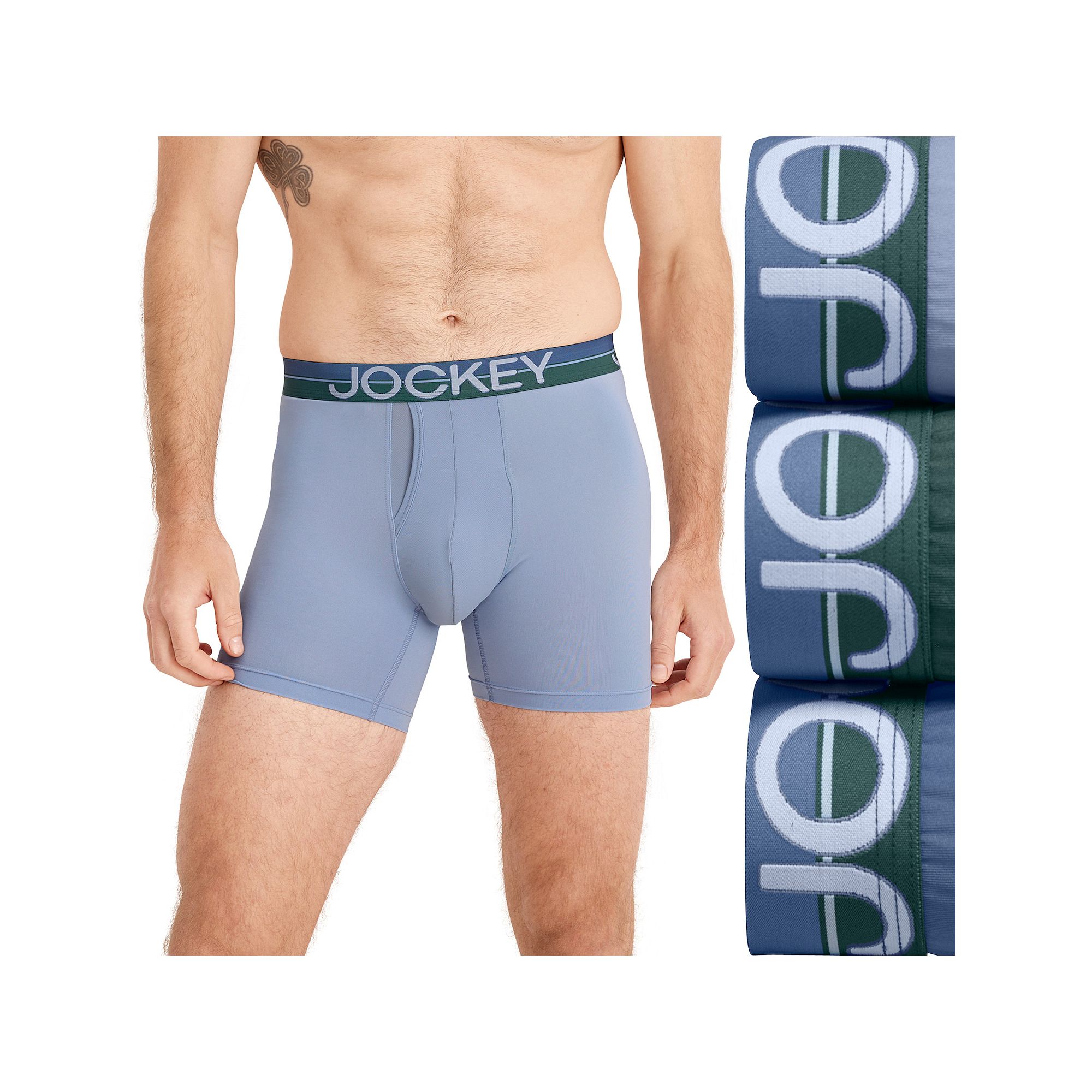 Mens Jockey® Infinite Cool 3-pack Microfiber Stretch 5 Boxer Briefs, S