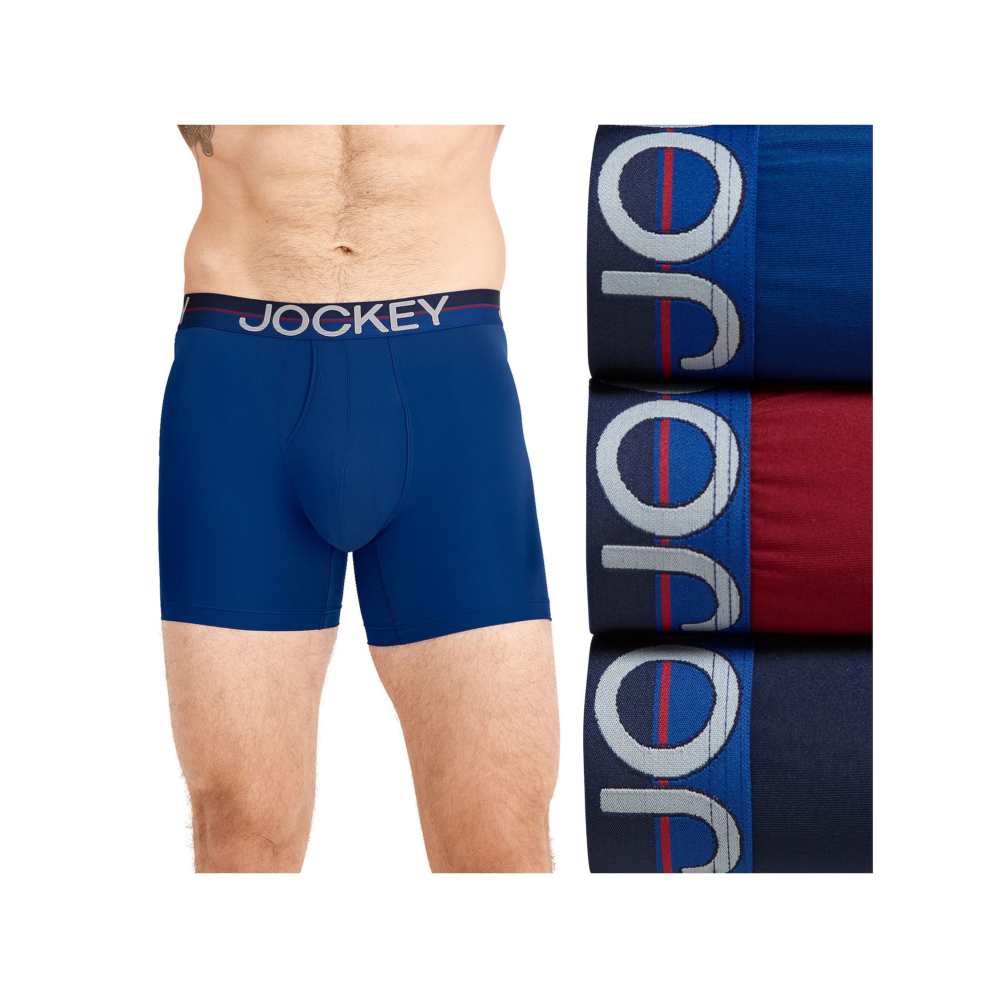 Mens Jockey® Infinite Cool 3-pack Microfiber Stretch 5 Boxer Briefs, S