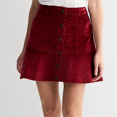 Women's Draper James Corduroy Button Front Skirt