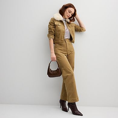 Women's Draper James Faux Fur Collar Corduroy Jacket