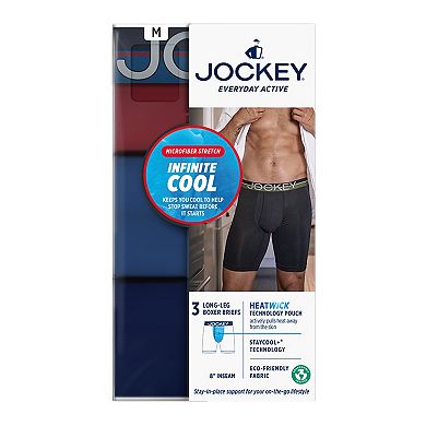 Men's Jockey® 3-Pack Infinite Cool Microfiber Stretch 8" Long Leg Boxer Brief