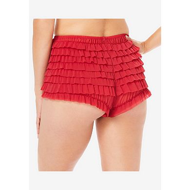 Amoureuse Plus Size Nylon Mesh Rumba Boy Short