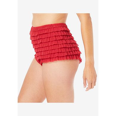 Amoureuse Plus Size Nylon Mesh Rumba Boy Short