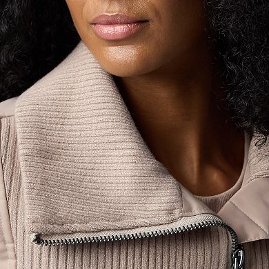 Women's Simply Vera Vera Wang Mixed Media Bomber Jacket