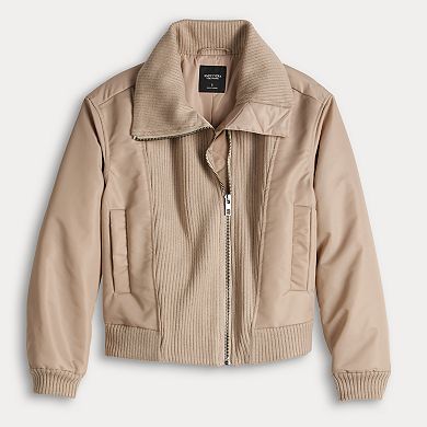 Women's Simply Vera Vera Wang Mixed Media Bomber Jacket