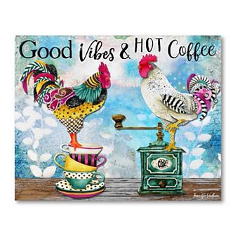 COURTSIDE MARKET Good Vibes Rooster & Coffee Canvas Wall Art