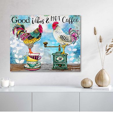 COURTSIDE MARKET Good Vibes Rooster & Coffee Canvas Wall Art