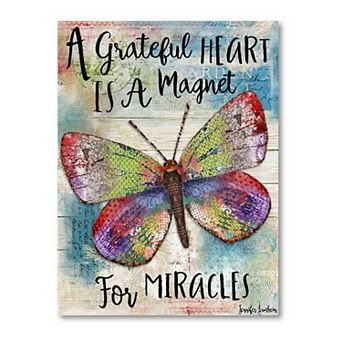 COURTSIDE MARKET A Grateful Heart Butterfly Canvas Wall Art