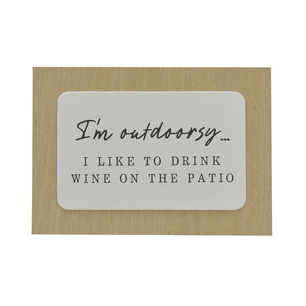 Belle Maison Outdoorsy Patio Wine Caption Box Table Decor - Tan