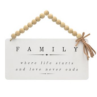 Belle Maison Family Sentiment Beaded Caption Box Wall Decor