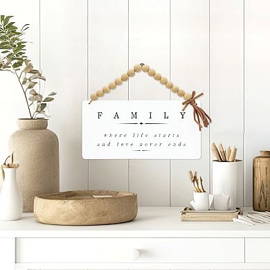Belle Maison Family Sentiment Beaded Caption Box Wall Decor