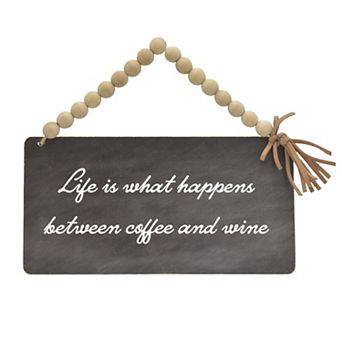 Belle Maison Coffee & Wine Beaded Caption Box Wall Decor