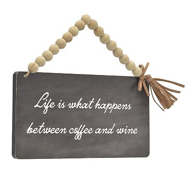 Belle Maison Coffee & Wine Beaded Caption Box Wall Decor