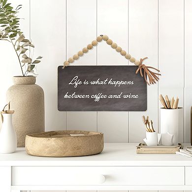 Belle Maison Coffee & Wine Beaded Caption Box Wall Decor