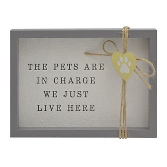 Belle Maison Pets In Charge Captioned Art Box Sentiment Table Decor