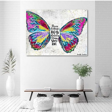 COURTSIDE MARKET Never Forget Butterfly Canvas Wall Art
