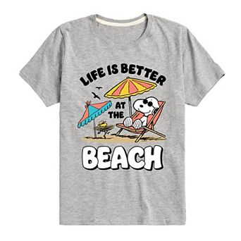 Boys 8-20 Peanuts Snoopy Life Is Better At The Beach Graphic Tee